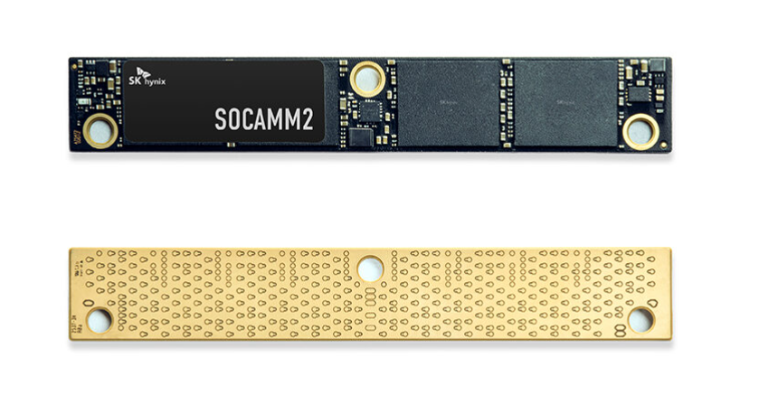 SK海力士量产192GB SOCAMM2内存模组 带宽翻倍能效提升超75%