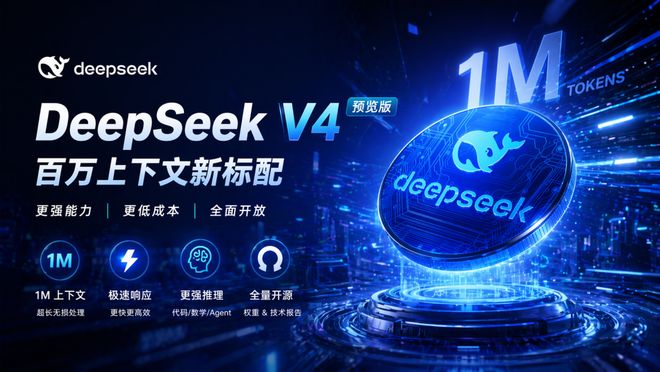 DeepSeek 正式发布 V4 API:Flash/Pro 双版本齐发 百万上下文成标配