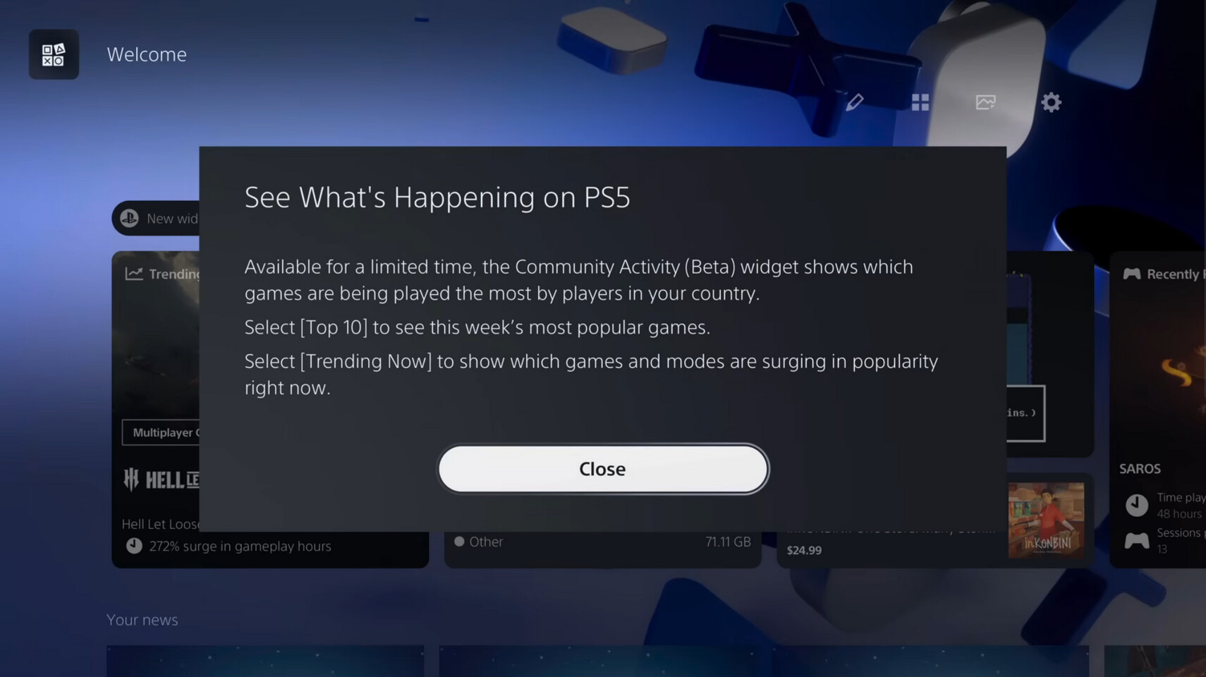 索尼为PlayStation 5推出公开玩家数量测试版小组件