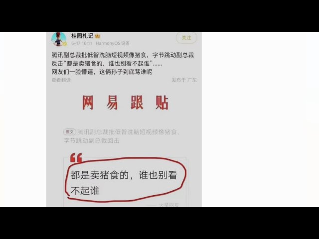 腾讯字节“短视频猪食论”争执再现 抖音副总裁李亮辟谣:我没说过