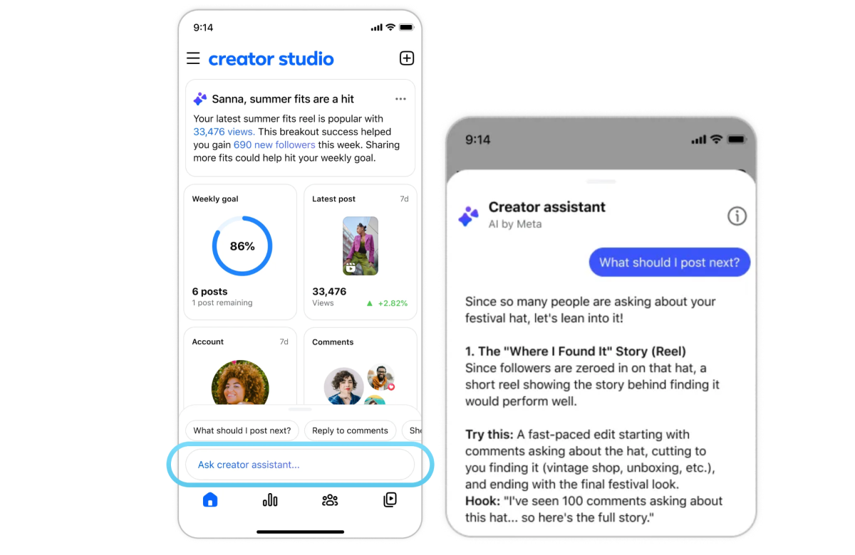 Facebook将Creator Studio改造成AI伴侣应用