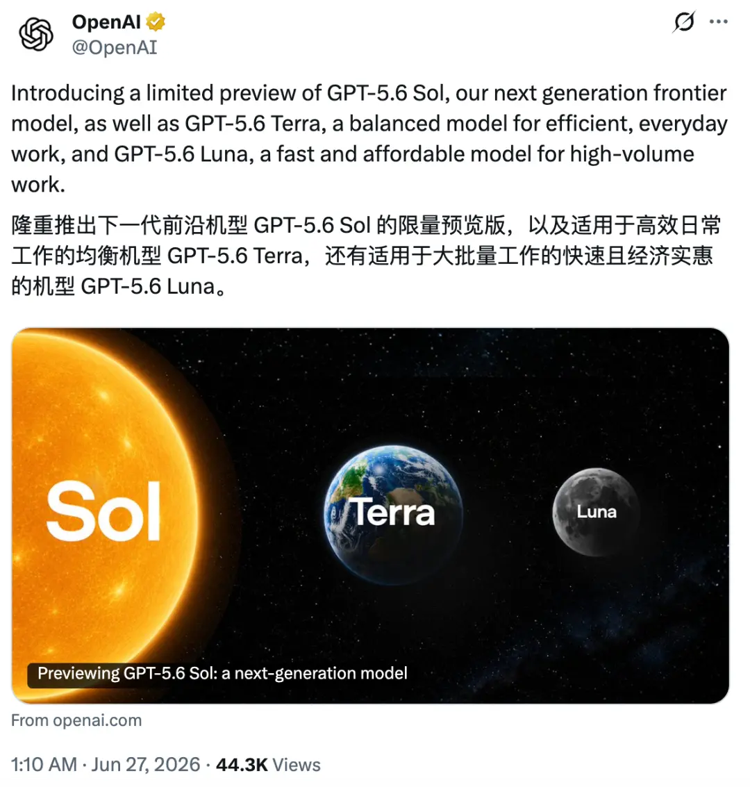 GPT-5.6来了:旗舰版碾压GPT-5.5 价格却没涨