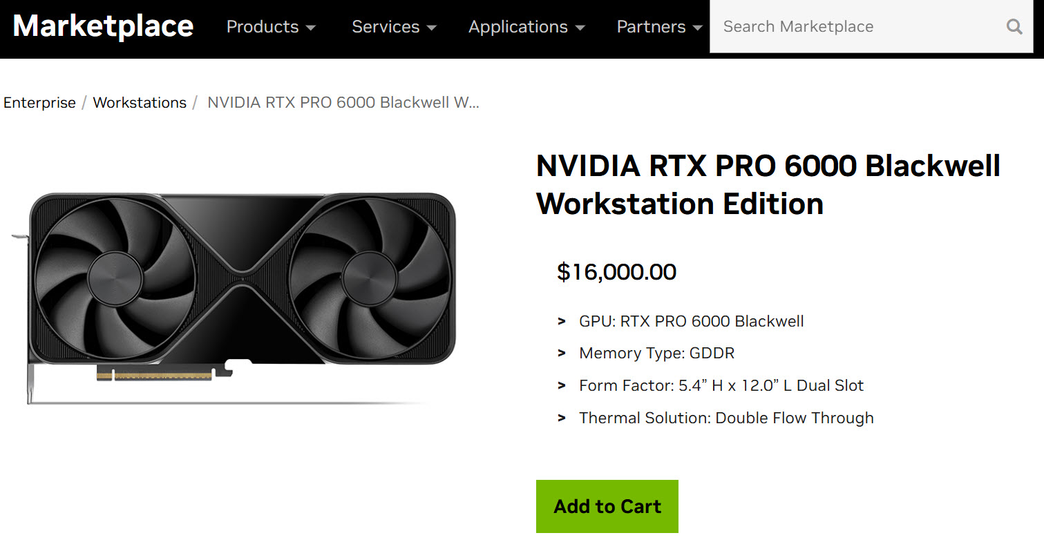 NVIDIA顶级计算卡Blackwell 96GB RTX PRO 6000售价飙升至16000美元