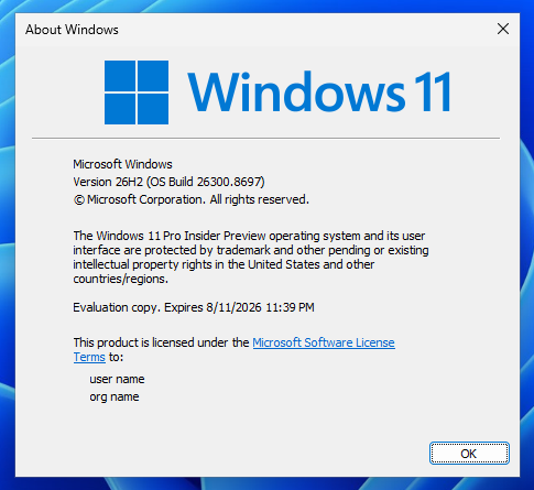 微软详解Windows 11 26H2更新机制:24H2/25H2用户可通过极小启用包完成更新