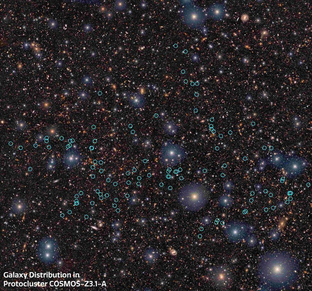 最遥远原始星系团COSMOS-z3.1-A被发现