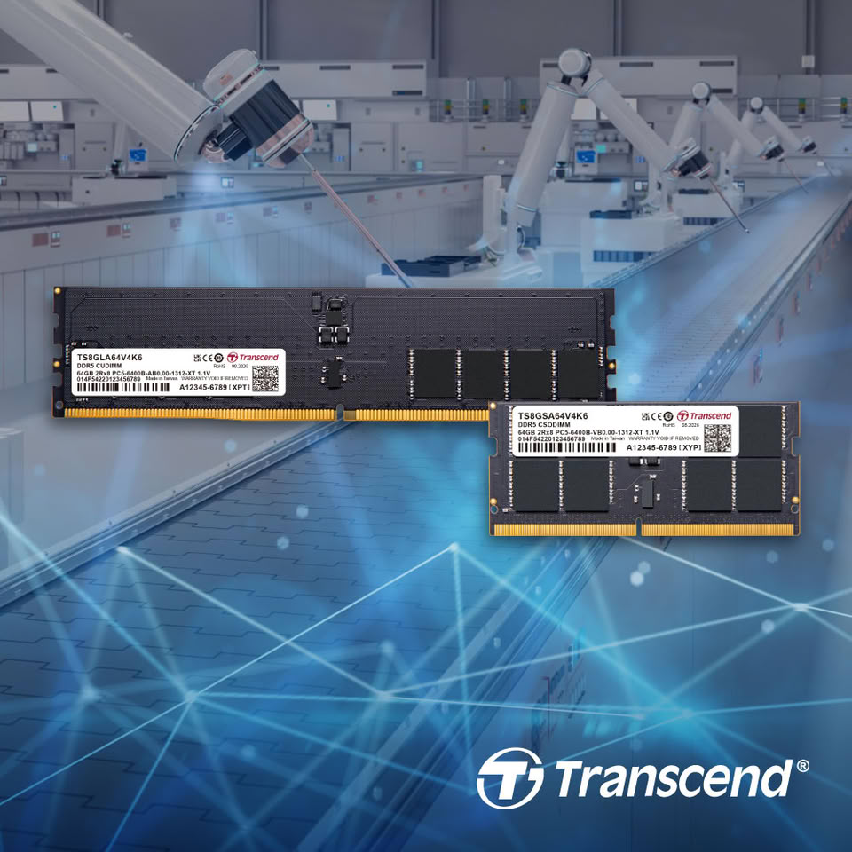创见推出64GB DDR5-6400 CUDIMM与CSODIMM内存模块