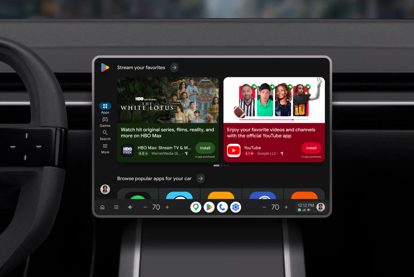 Google为车载系统推出全新Play商店 界面自动适配横竖屏